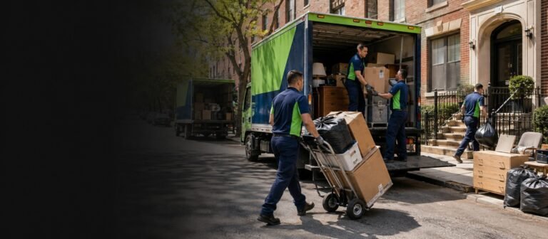 Same-day junk pickup truck loading in Queens, NY